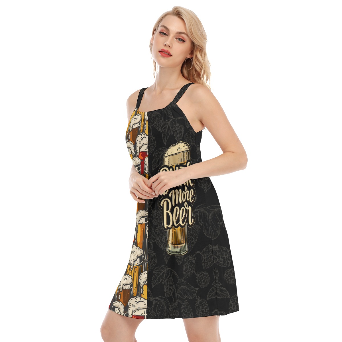 Funny Beer Hawaiian Cami Dresses For Women