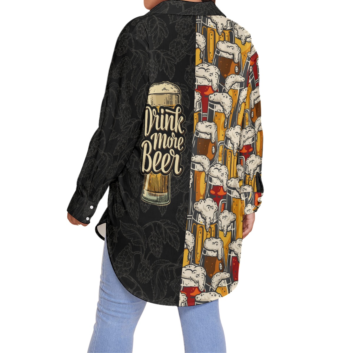 Drink More Beer Hawaiian Plus Size Shirt For Women