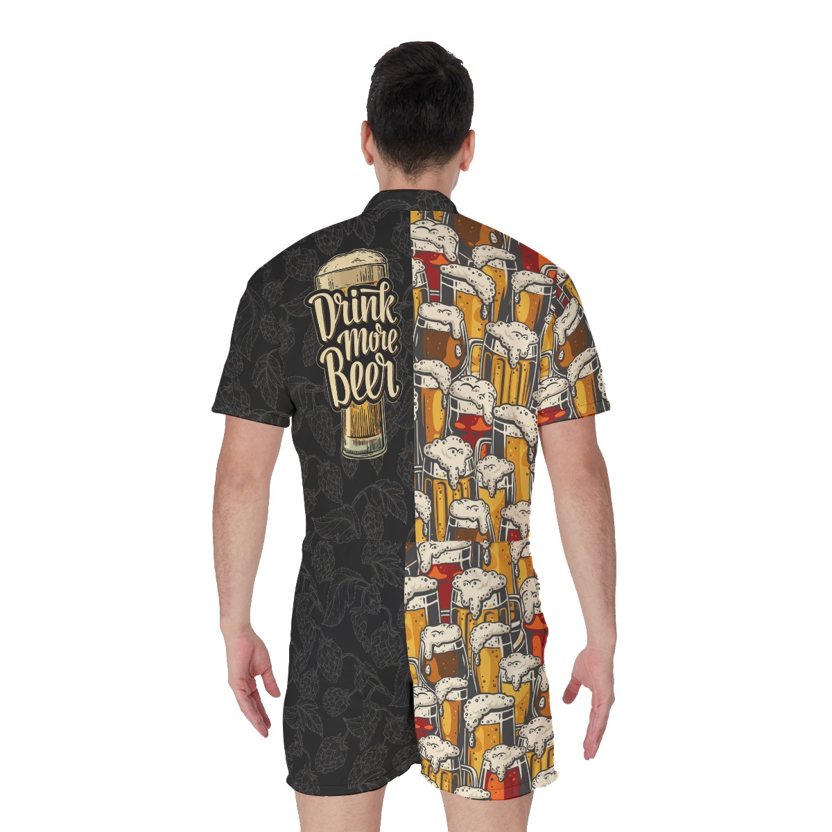 Funny Drink More Beer Men's Hawaiian Romper