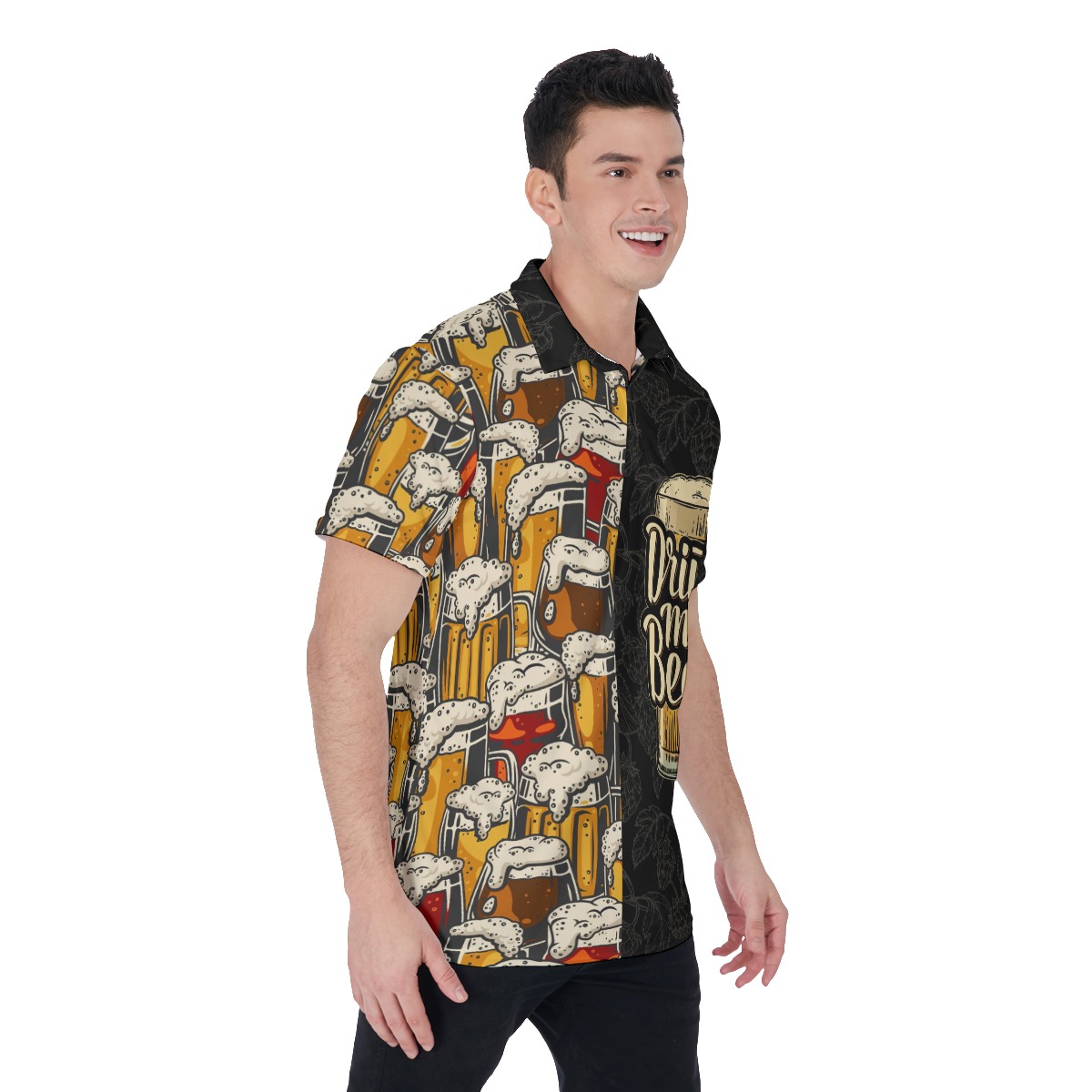 Drink More Beer Hawaiian Polo Shirt For Men