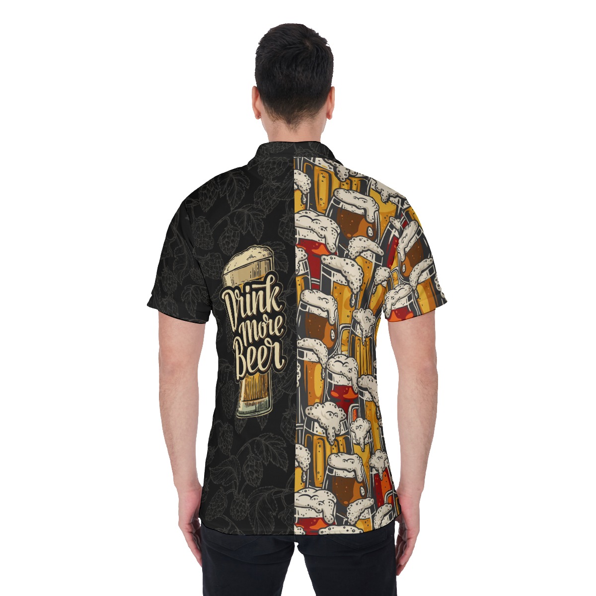Drink More Beer Hawaiian Polo Shirt For Men