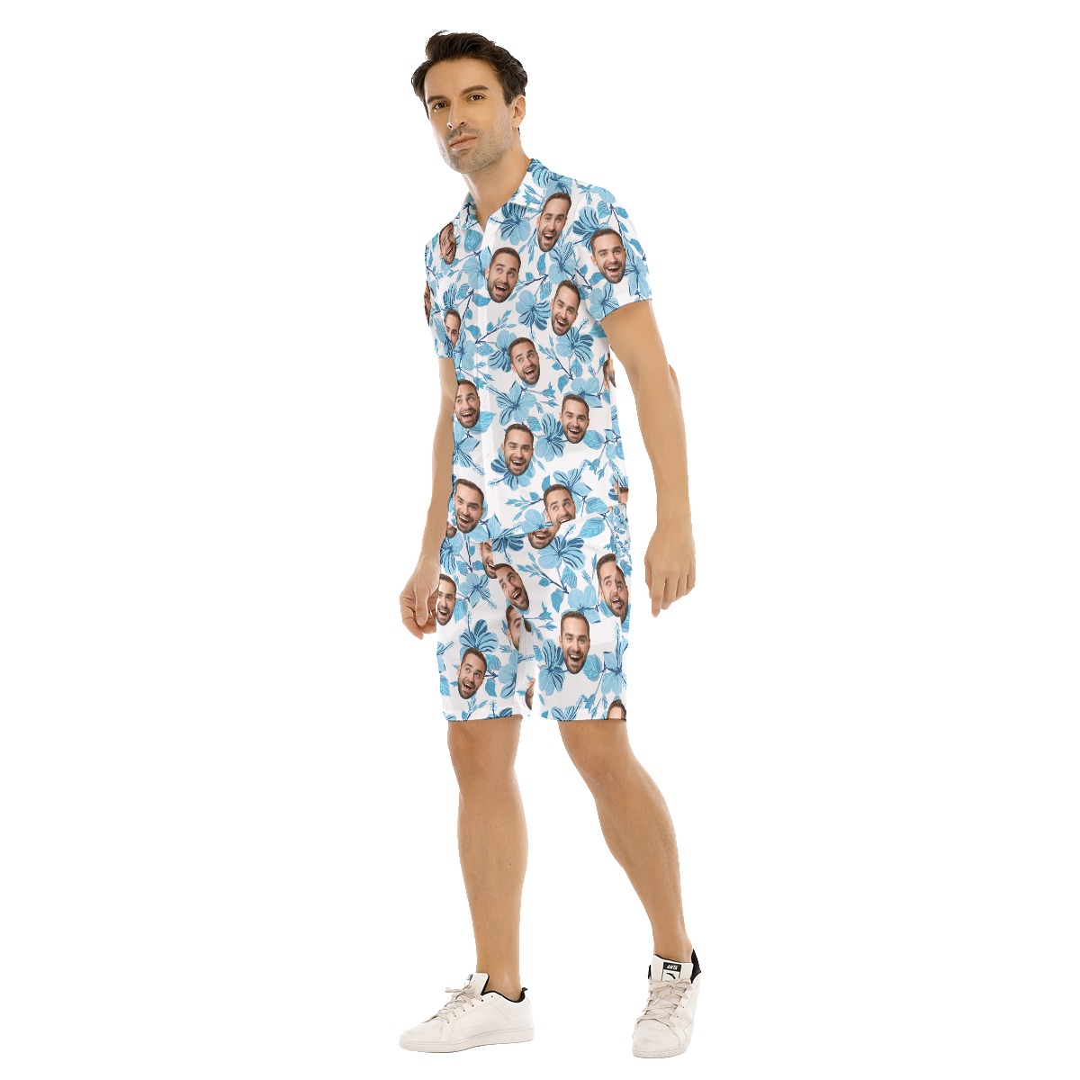 Custom Face Hawaiian Outfits With Shirt And Shorts For Men