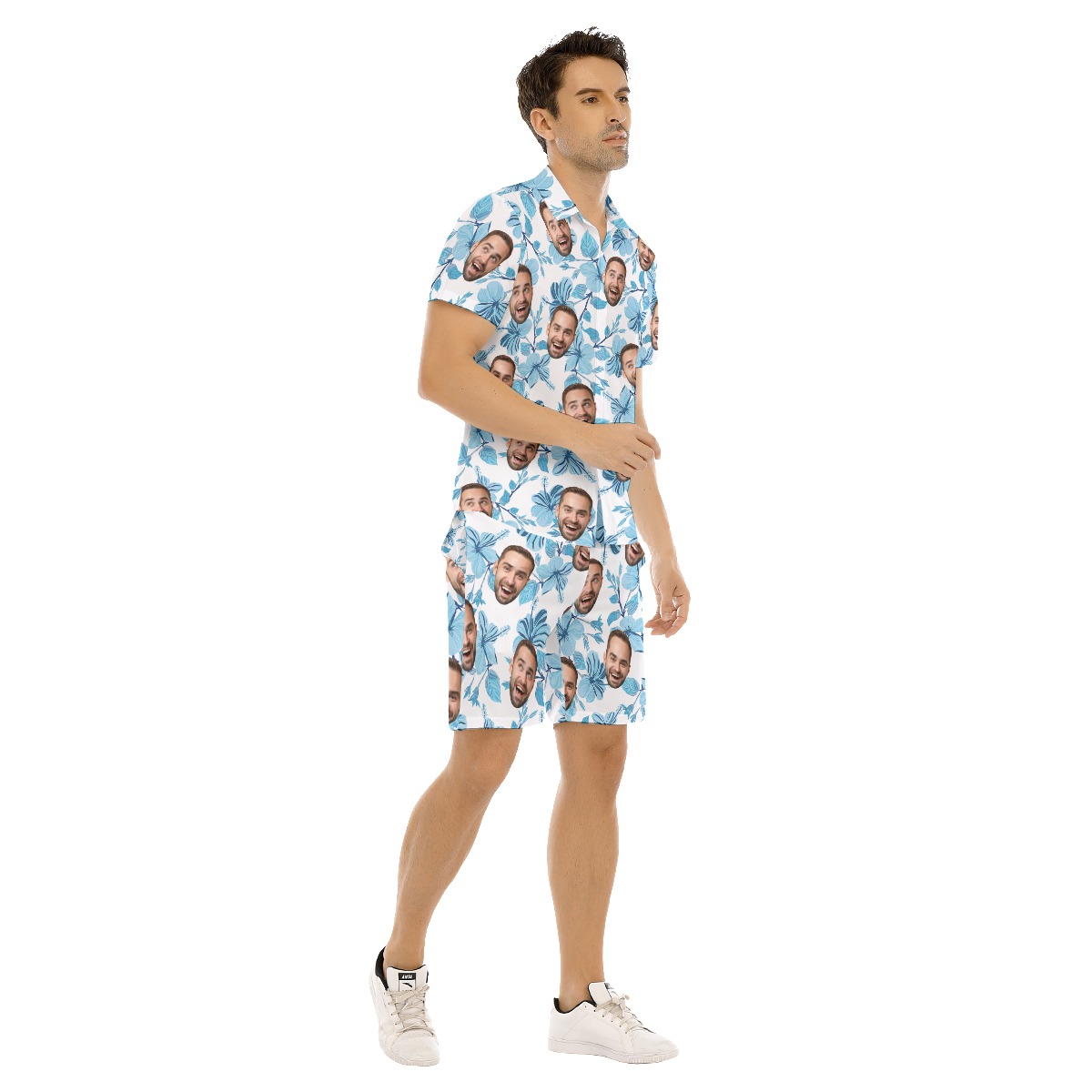 Custom Face Hawaiian Outfits With Shirt And Shorts For Men
