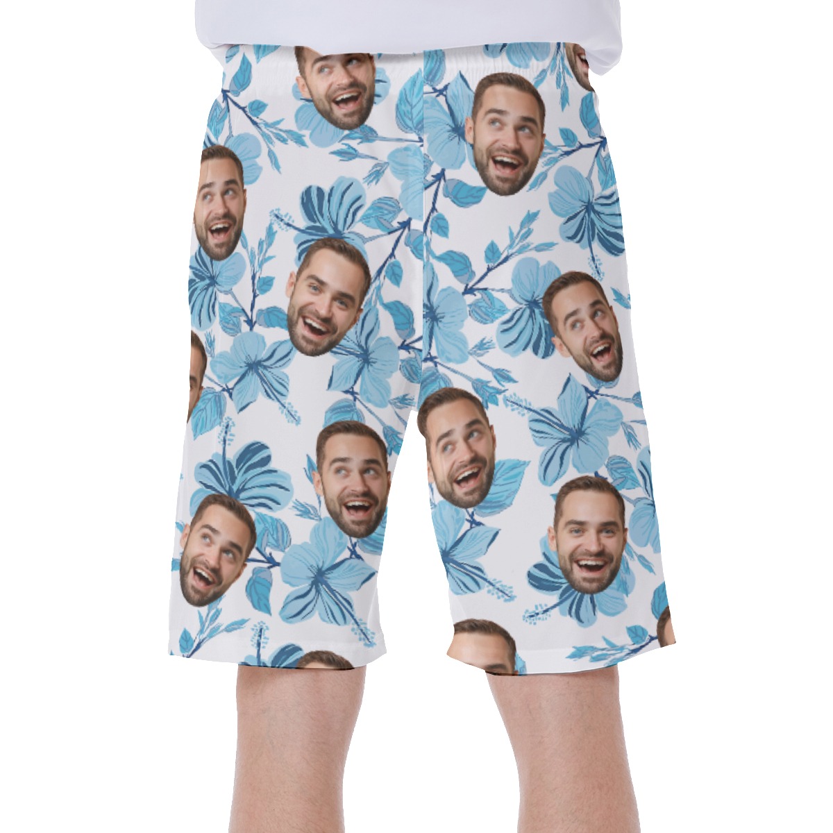 Custom Multiple Faces Hawaiian Swim Trunks Shorts For Men