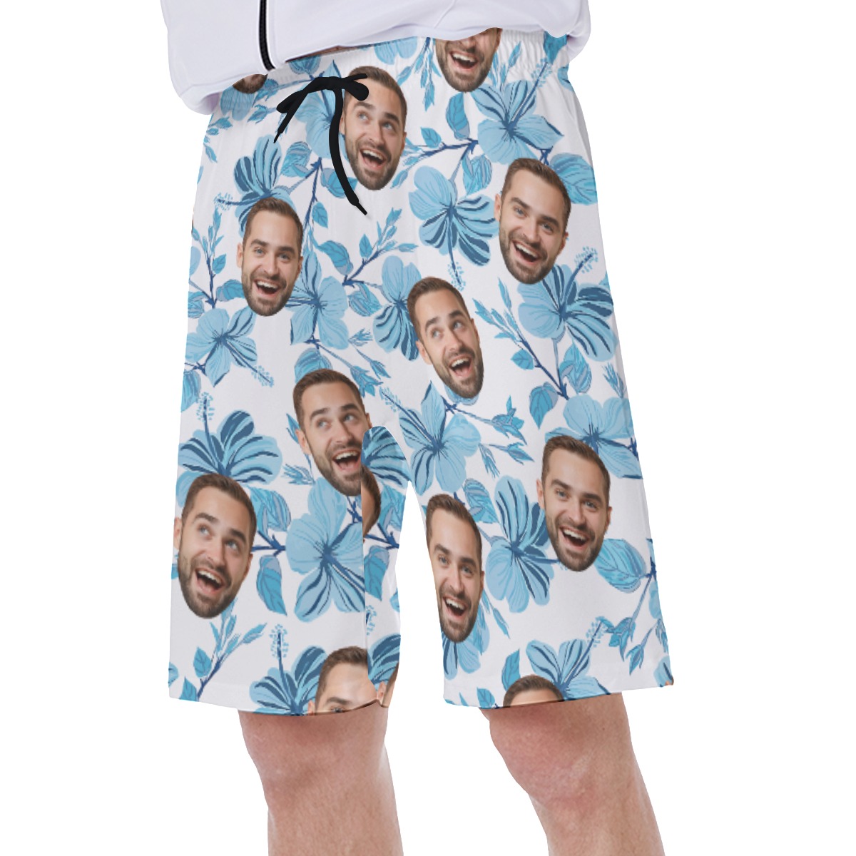 Custom Multiple Faces Hawaiian Swim Trunks Shorts For Men