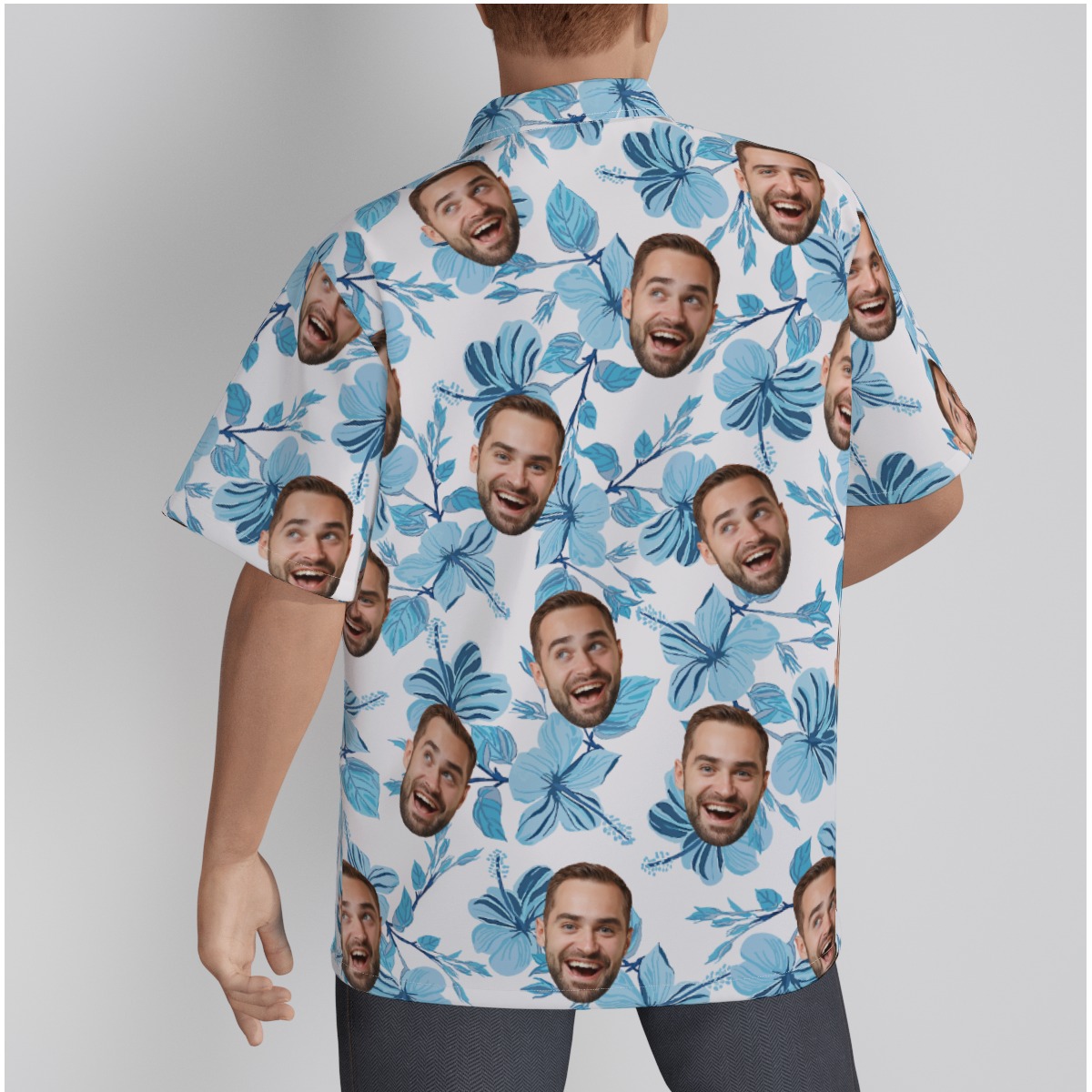 Blue Hawaiian Shirt With Your Face