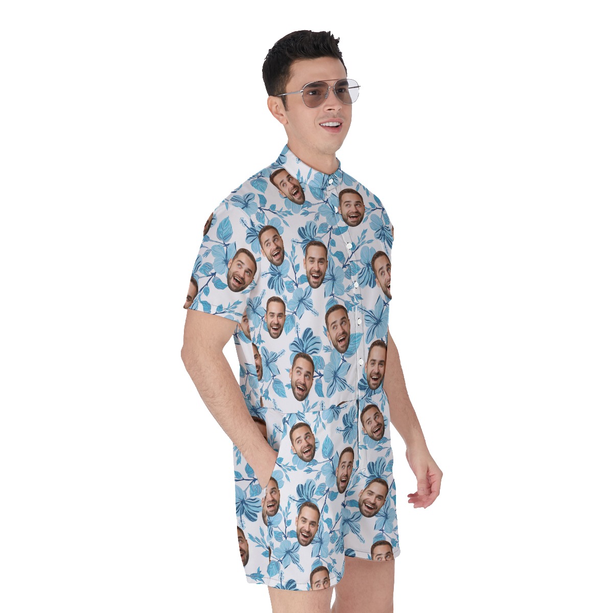 Men's Tropical Romper With Your Face