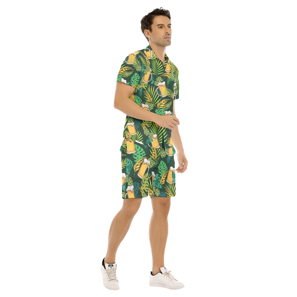 Funny Beer Tropical Hawaiian Shirt And Shorts For Men