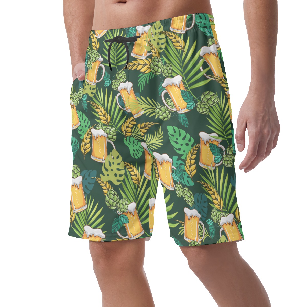 Tropical Beer Hawaiian Beach Shorts For Men