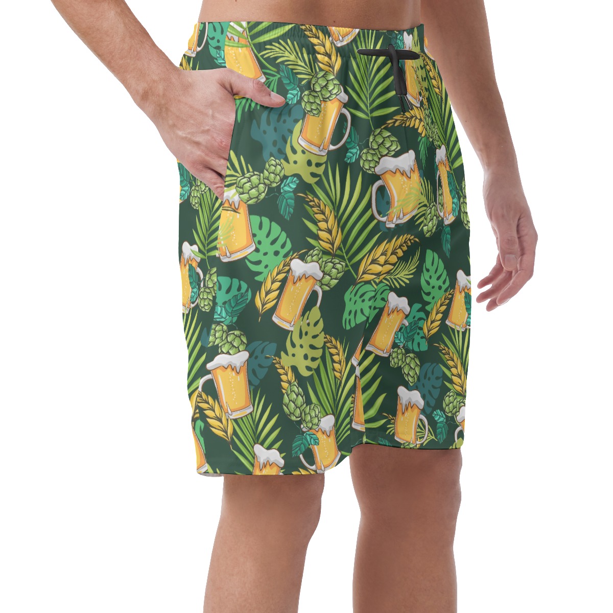 Tropical Beer Hawaiian Beach Shorts For Men