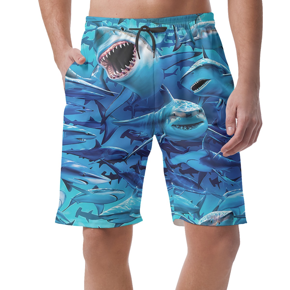 Shark Hawaiian Beach Shorts For Men - variant image 1