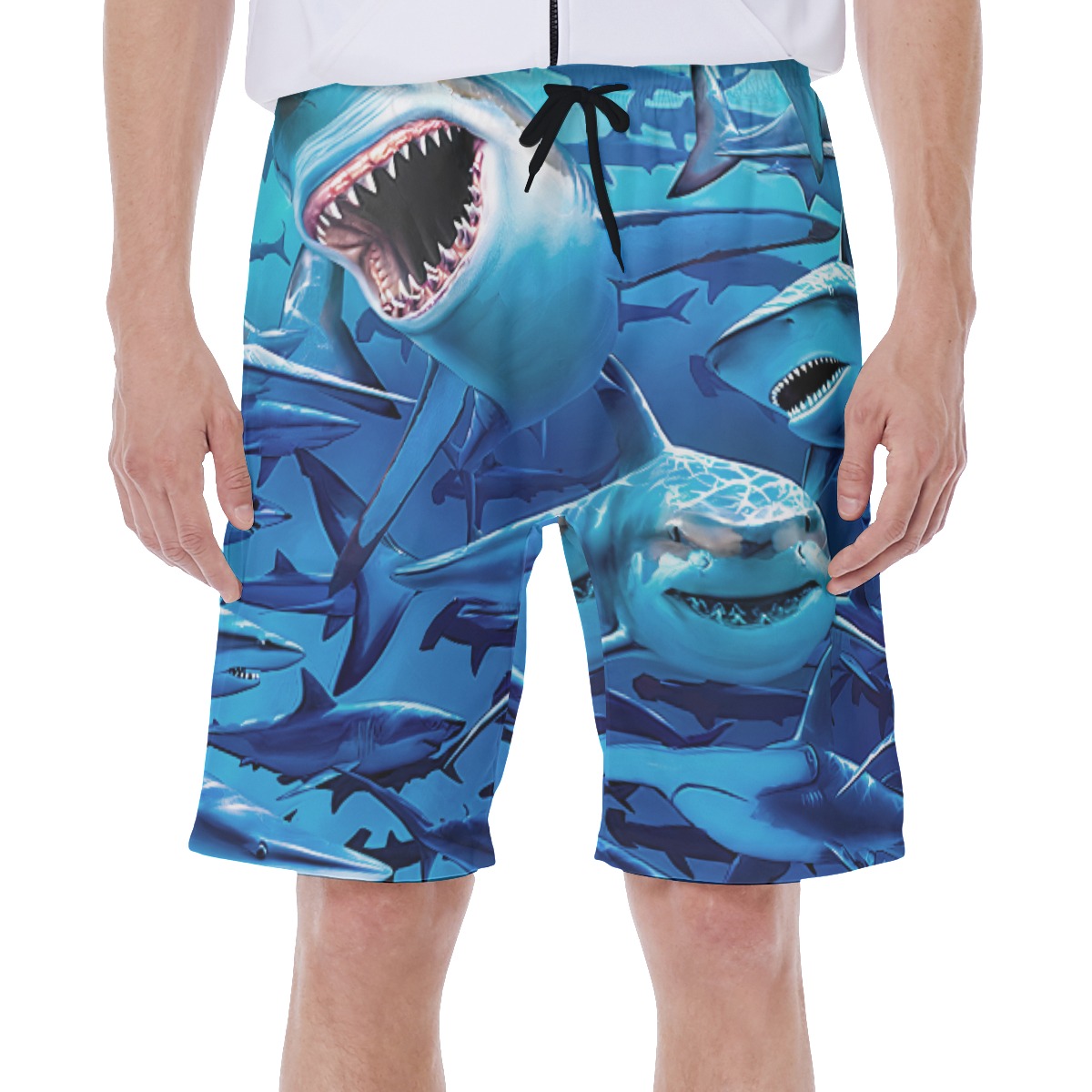 Cool Shark Men's Hawaiian Swim Trunks - variant image 1