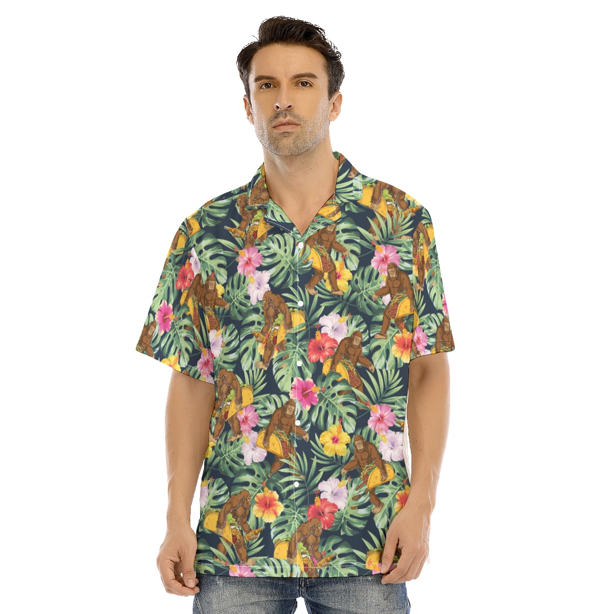 Bigfoot With Taco Tropical Hawaiian Shirt - variant image 1