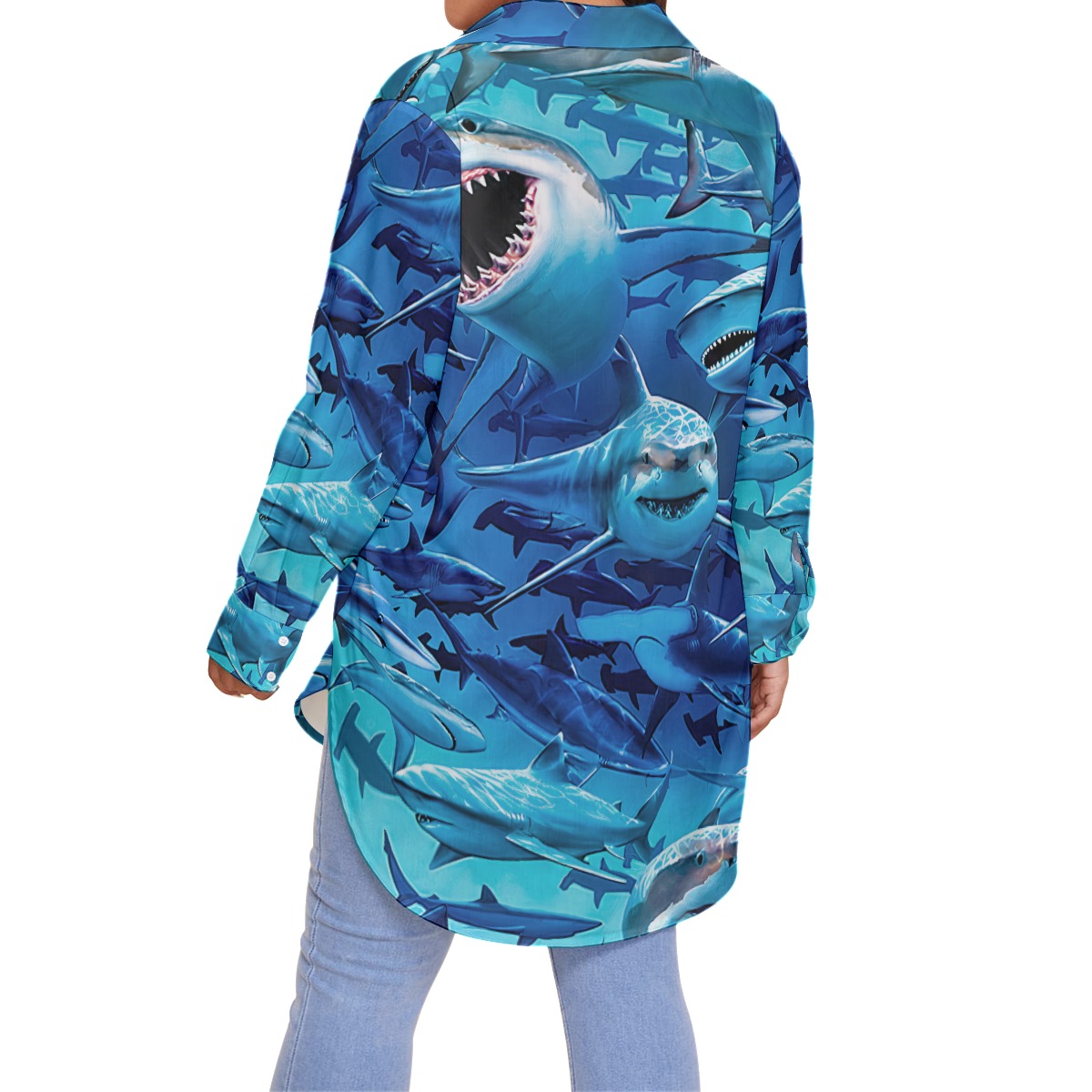 Women's Shark Hawaiian Plus Size Shirt