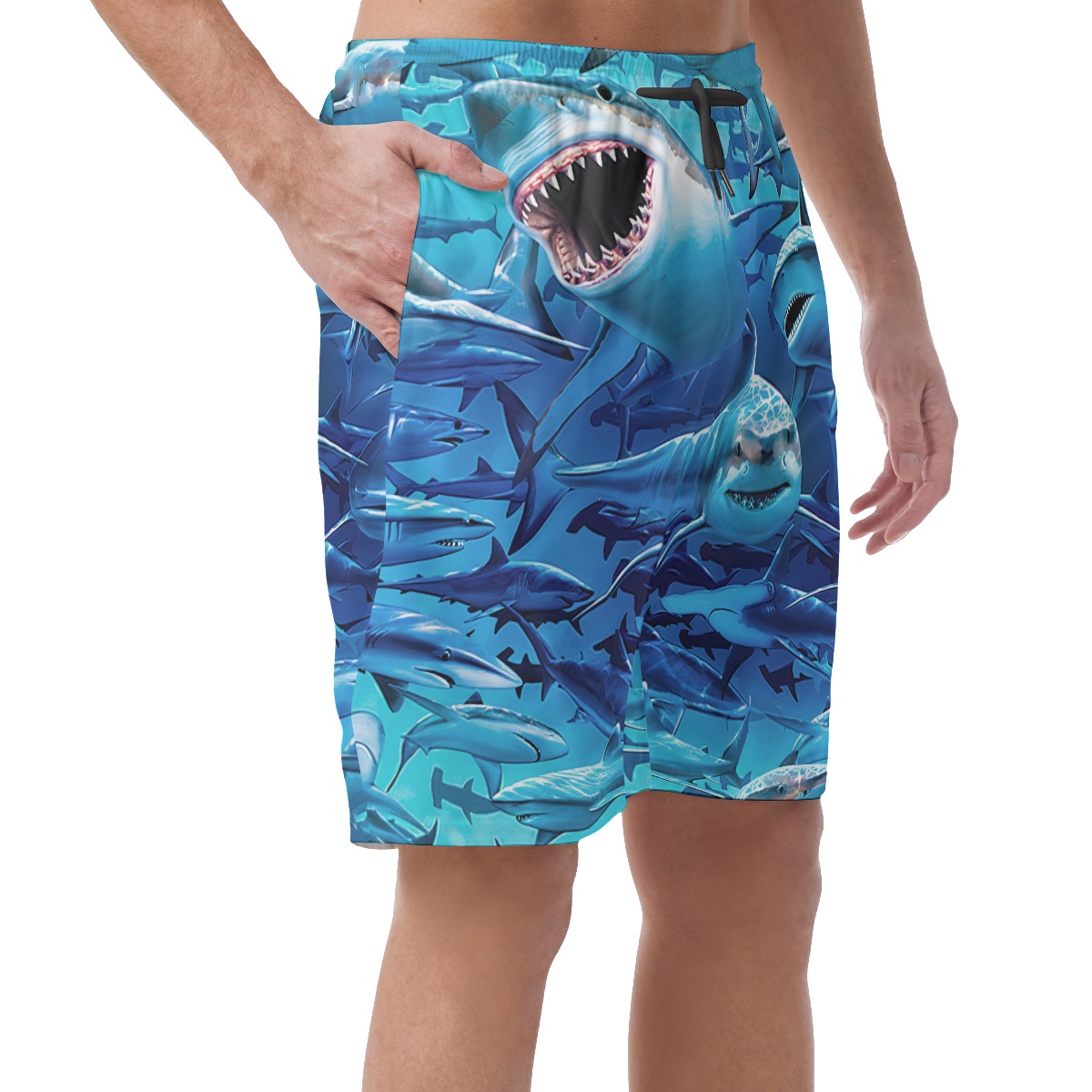 Shark Hawaiian Beach Shorts For Men