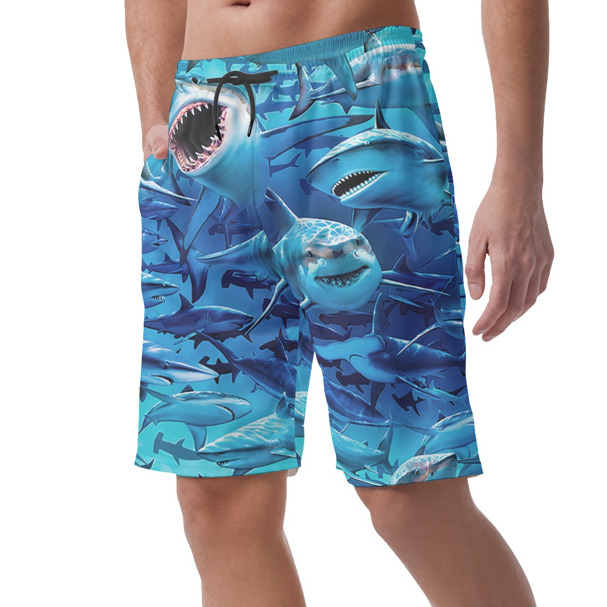Shark Hawaiian Beach Shorts For Men