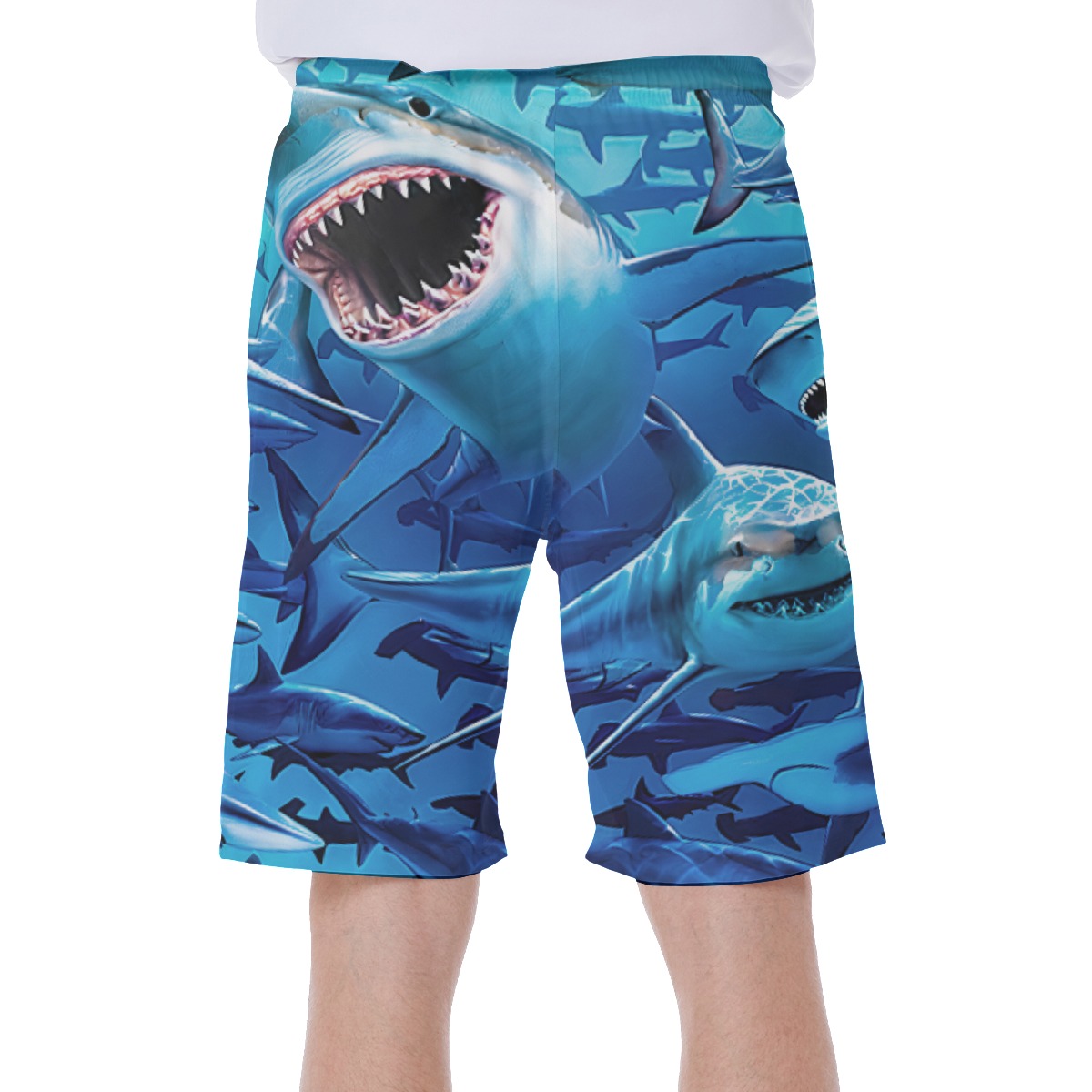Cool Shark Men's Hawaiian Swim Trunks
