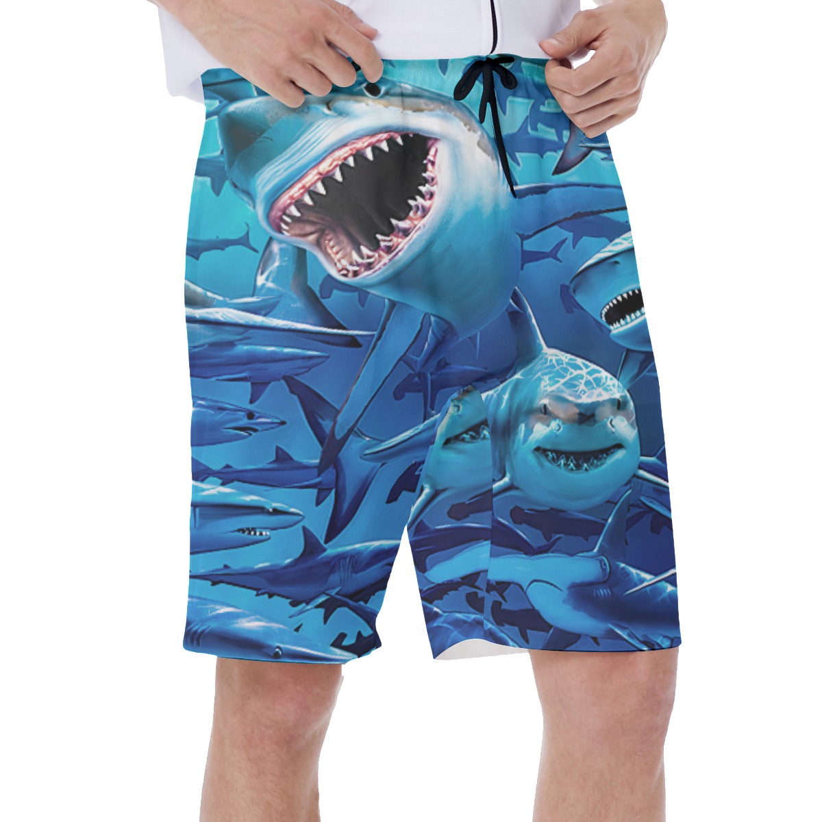 Cool Shark Men's Hawaiian Swim Trunks