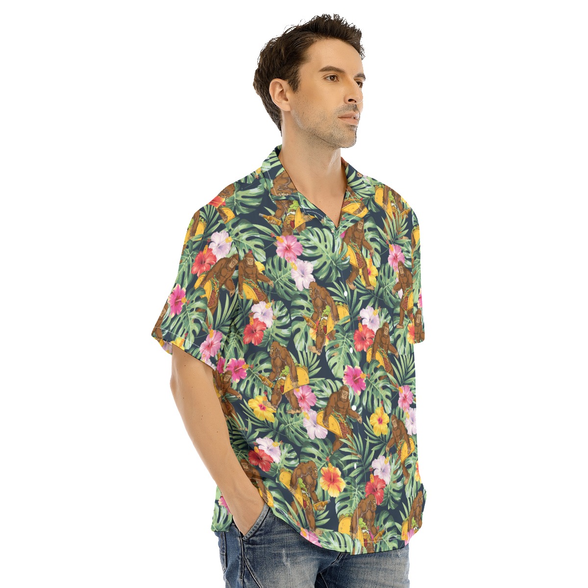 Bigfoot With Taco Tropical Hawaiian Shirt