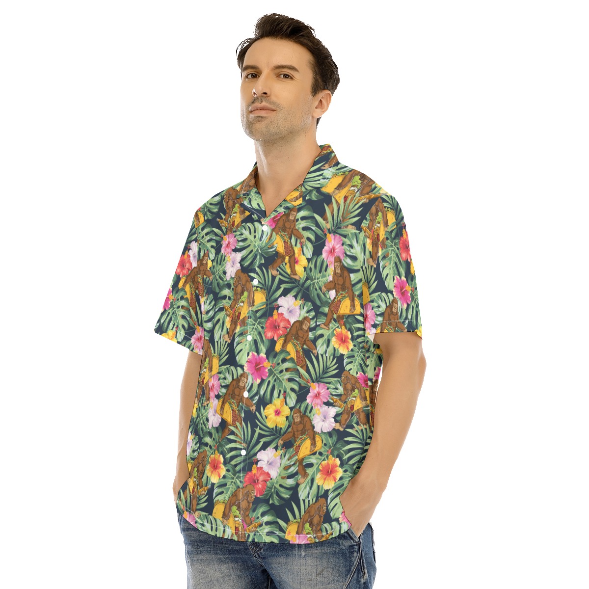 Bigfoot With Taco Tropical Hawaiian Shirt