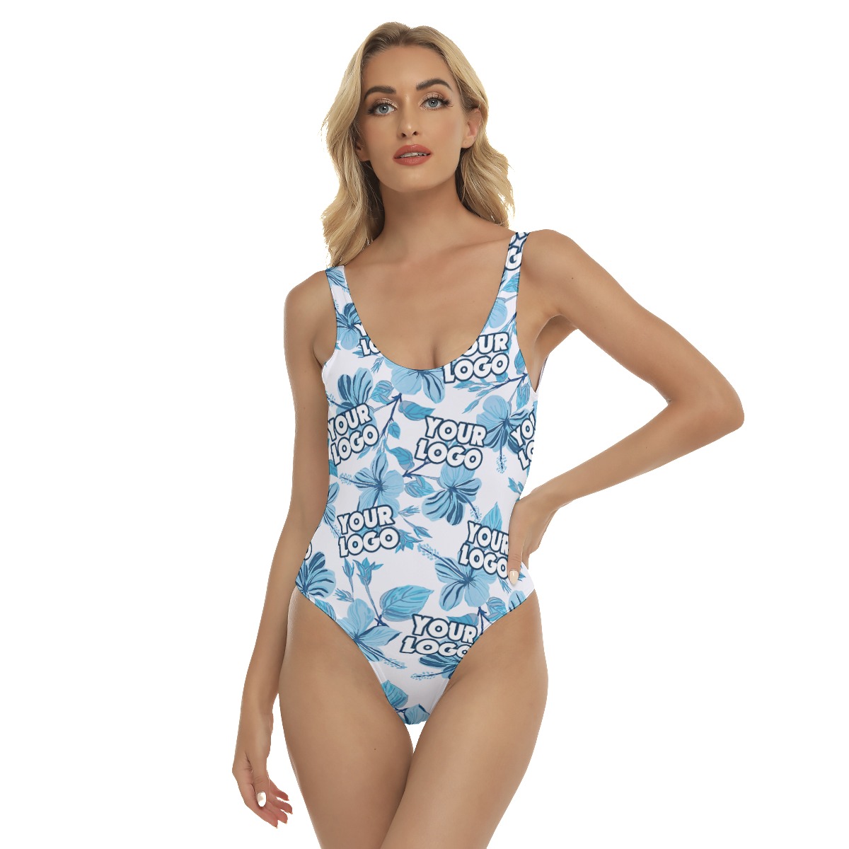 Matching Custom Logo Hawaiian One Piece Swimsuit For Women - variant image 1