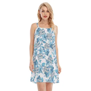Custom Tropical Hibiscus Dress With Logo For Women