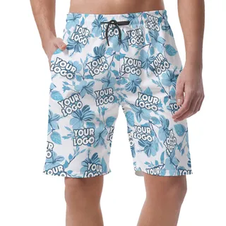 Cool Custom Logo Team Tropical Shorts For Men