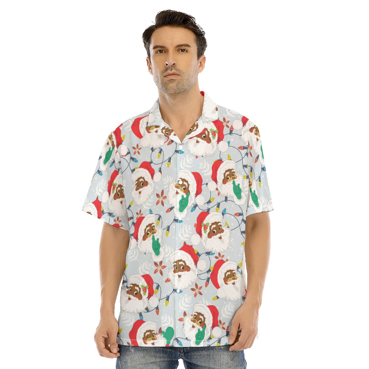 Cool African American Santa Claus Xmas Hawaiian Shirt - variant image 1