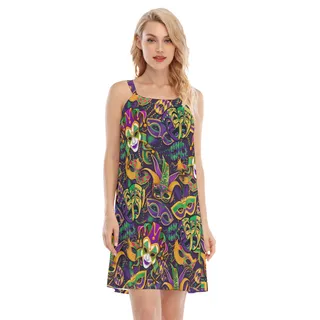 Colorful Mardi Gras Hawaiian Dresses For Women