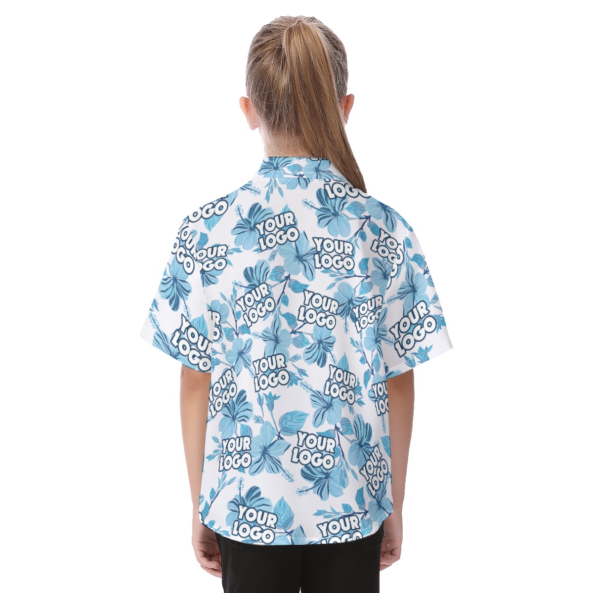 Personalized Photo Kid's Tropical Button Shirt For Summer
