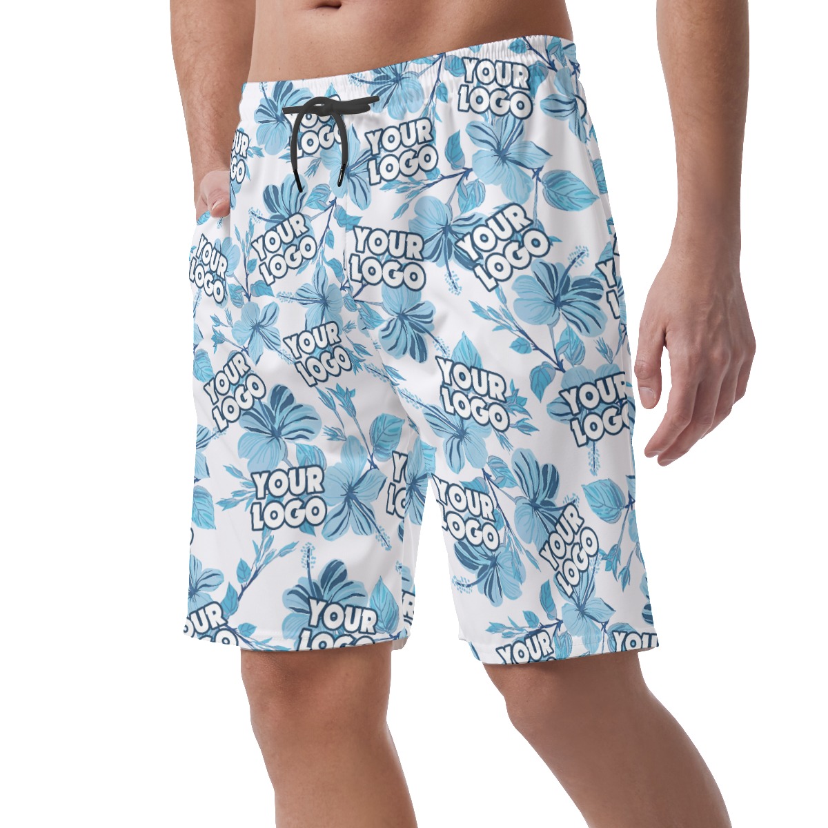 Cool Custom Logo Team Tropical Shorts For Men