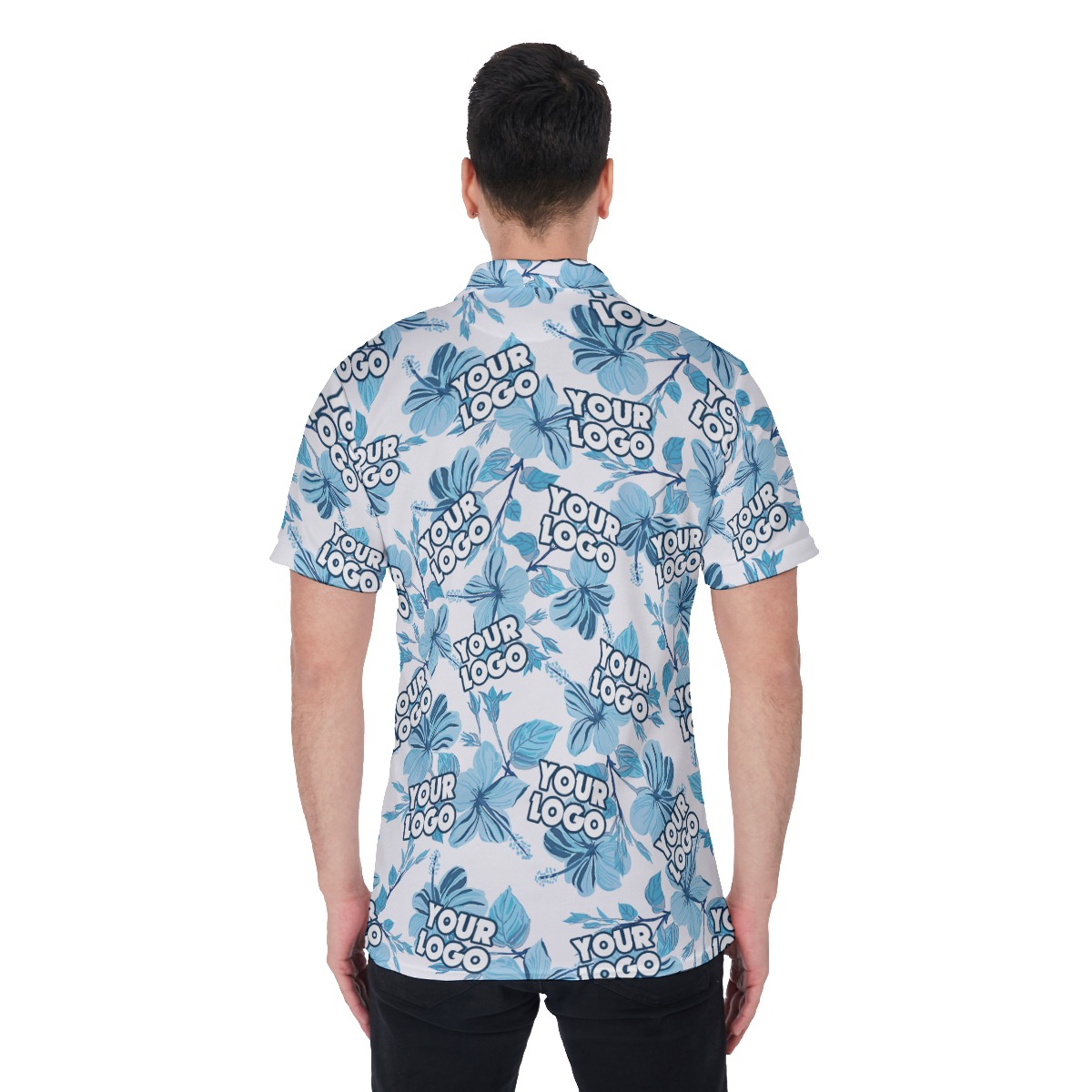 Custom Team Logo Hawaiian Polo Golf Shirt For Men