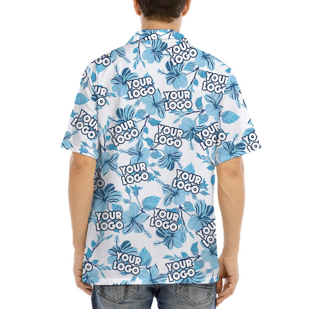 Men's Custom Logo Hawaii Shirt With Short Sleeve Button Up