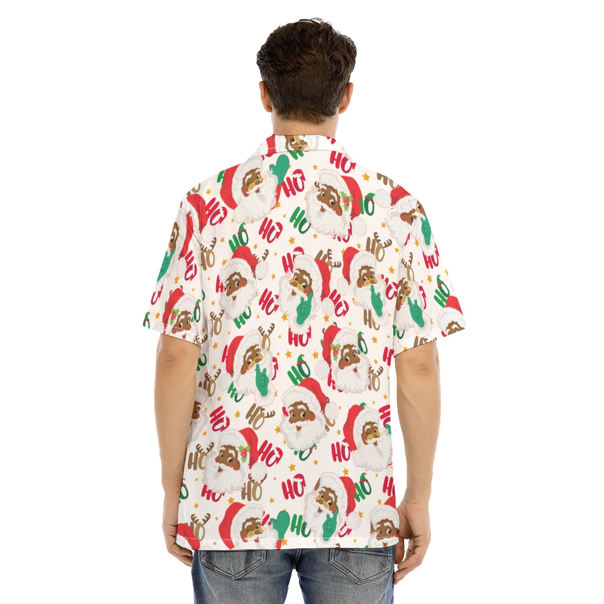 Colorful Christmas Decorations Black Santa Hawaiian Christmas Shirt