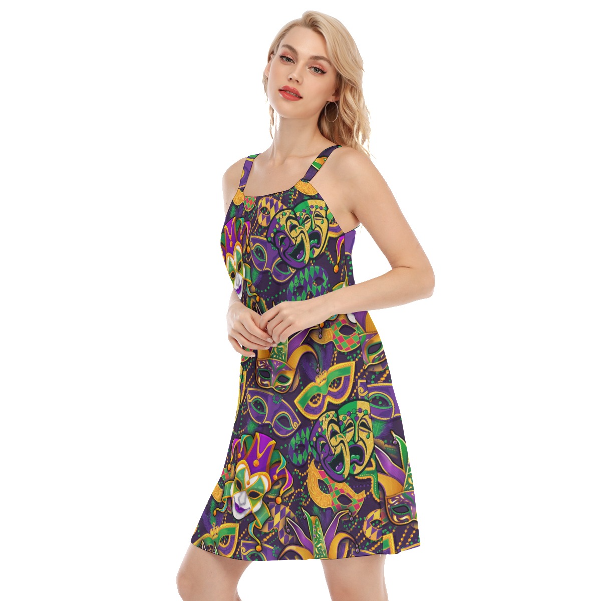 Colorful Mardi Gras Hawaiian Dresses For Women