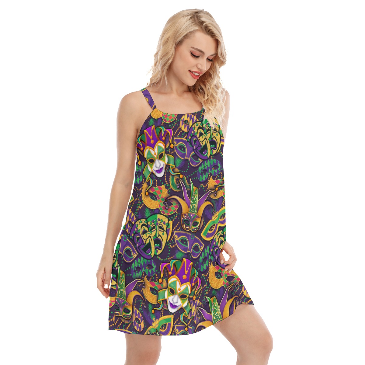 Colorful Mardi Gras Hawaiian Dresses For Women
