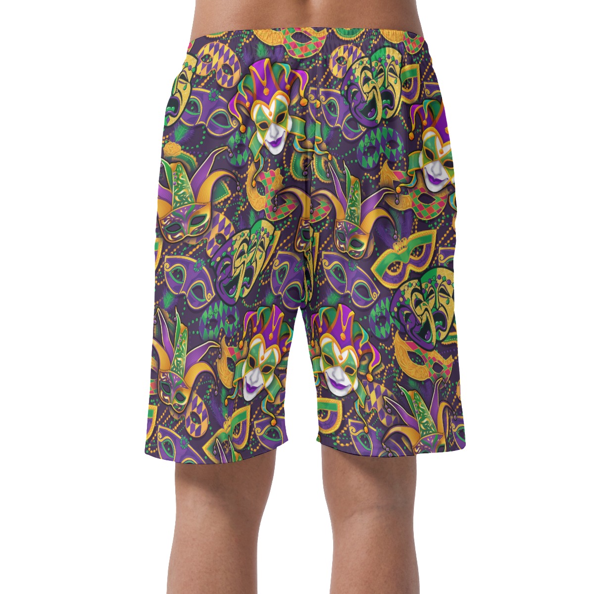 Colorful Masks Mardi Gras Hawaiian Beach Shorts For Men