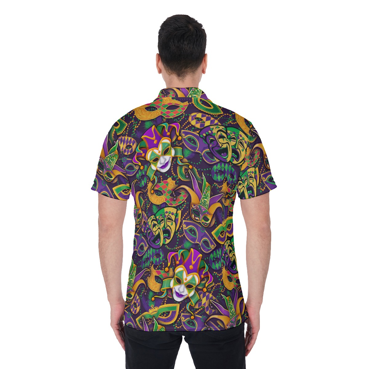 Mardi Gras Hawaiian Golf Polo Shirt For Men