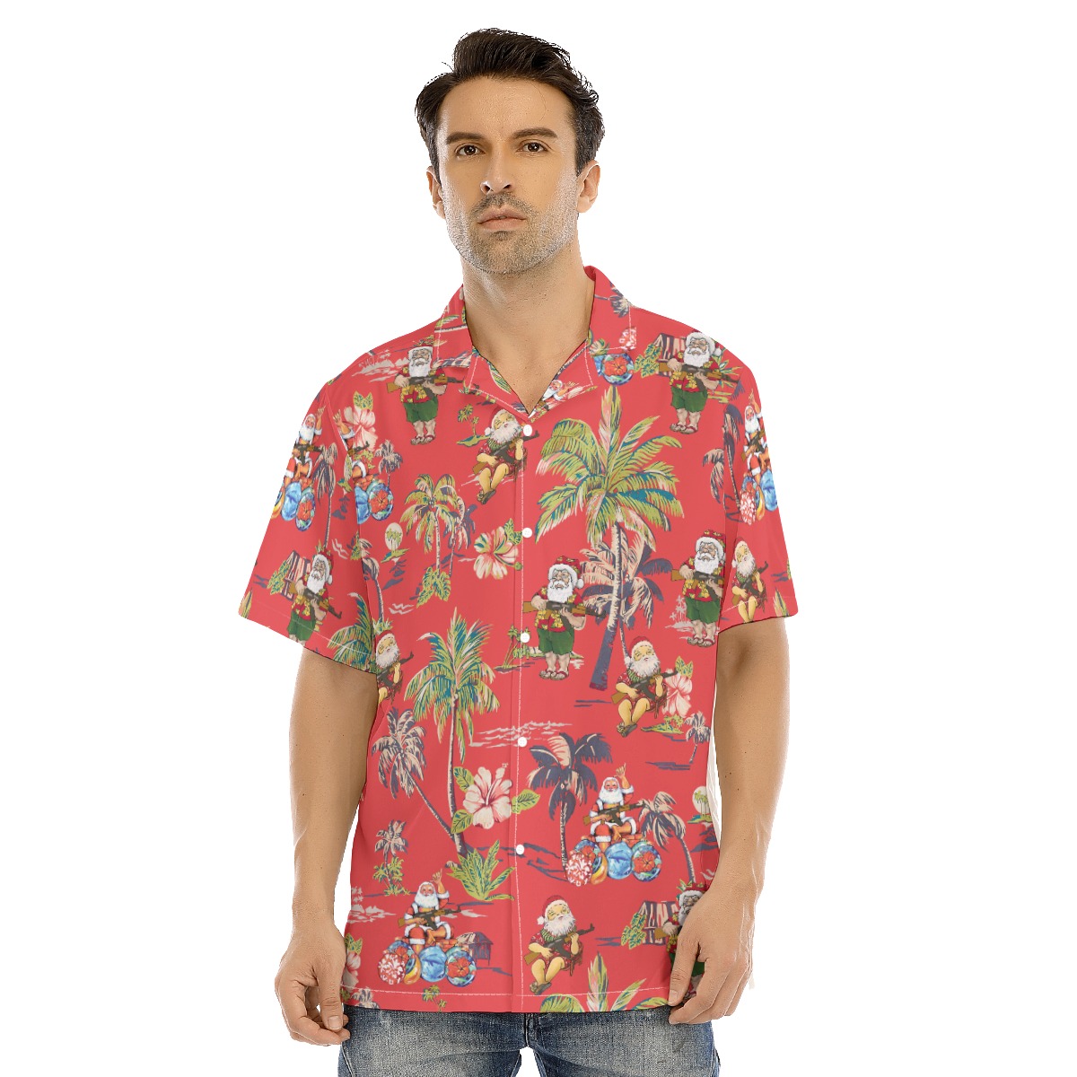 Funny Santa Claus Tactical Gun Hawaiian Shirt - variant image 1