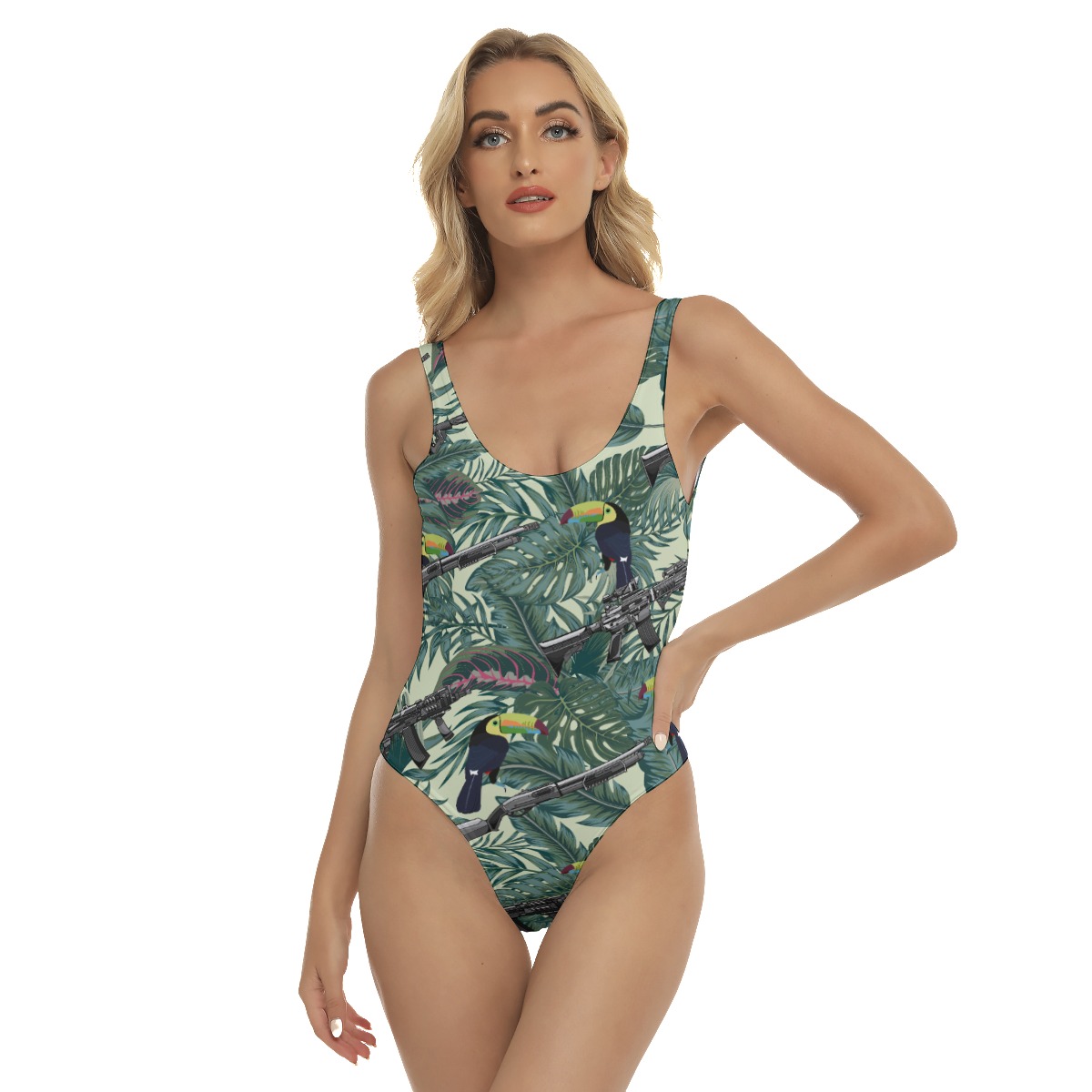 Tropical Toucan Tactical Gun Hawaiian Swimsuit For Women - variant image 1