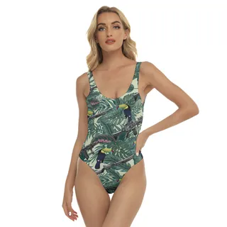 Tropical Toucan Tactical Gun Hawaiian Swimsuit For Women