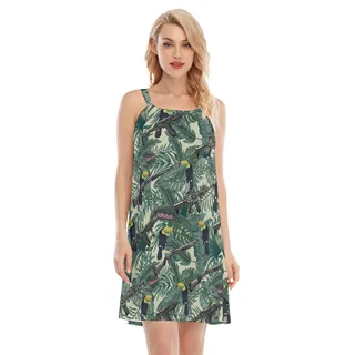 Cool Tactical Gun Toucan Tropical Aloha Cami Dresses For Women