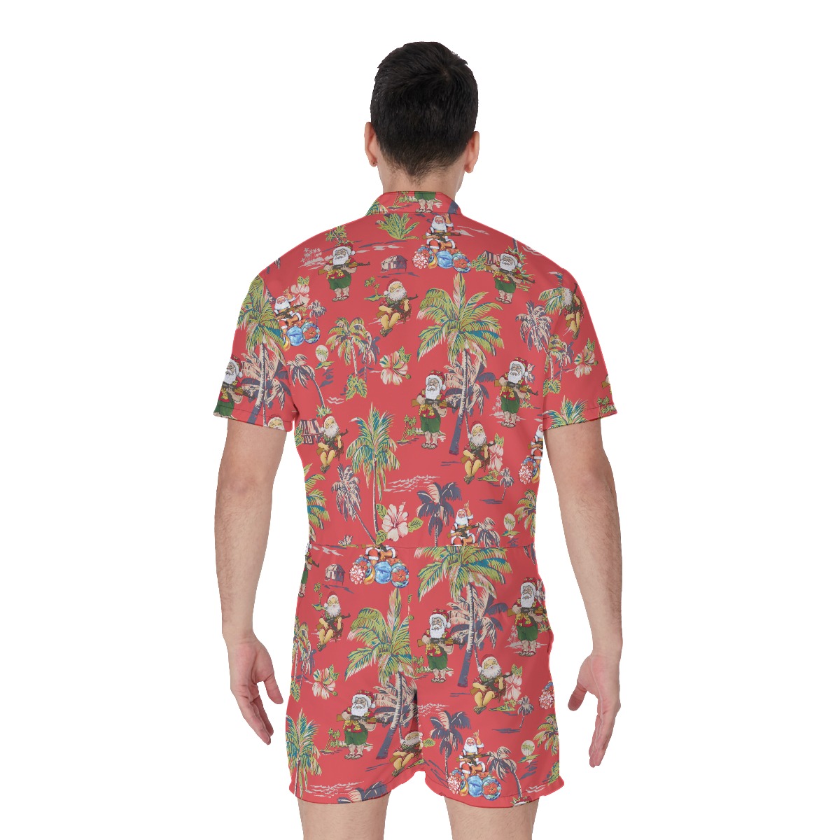 Tropical Santa With Gun Classic Hawaiian Romper For Men