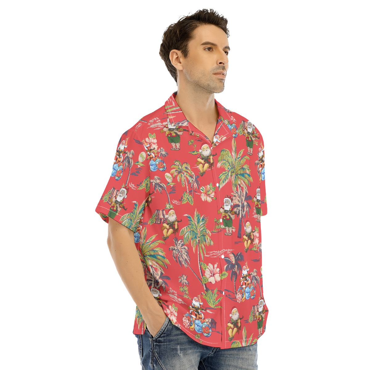 Funny Santa Claus Tactical Gun Hawaiian Shirt