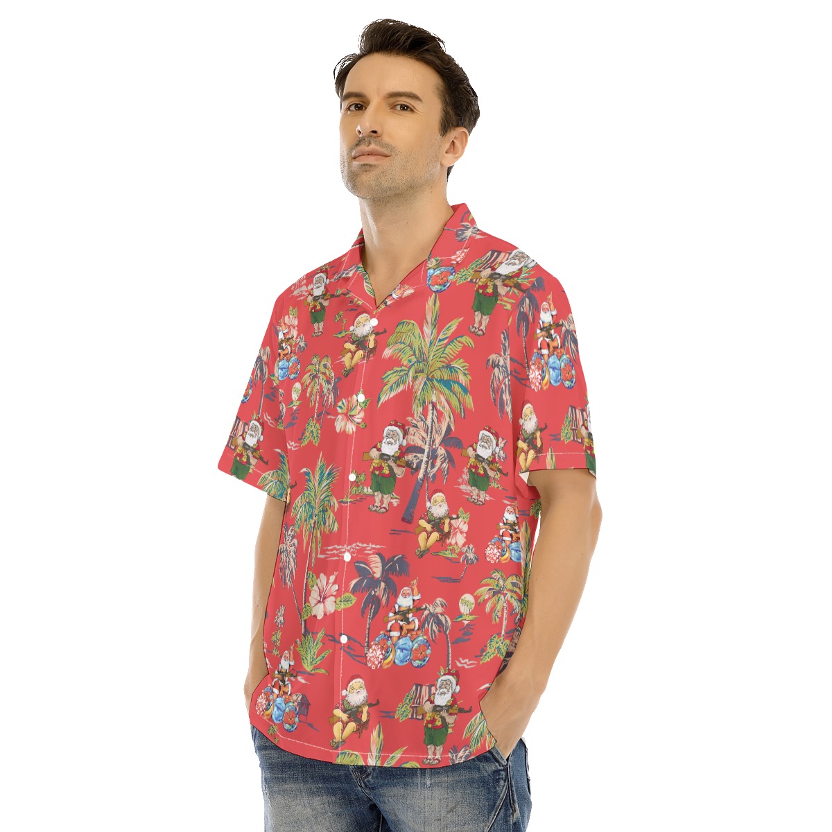 Funny Santa Claus Tactical Gun Hawaiian Shirt