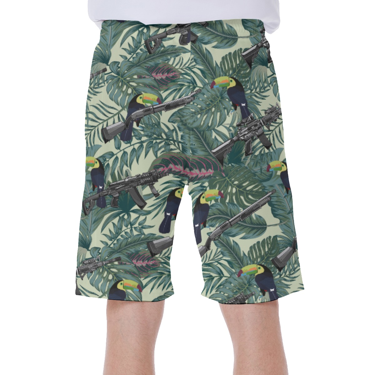 Tactical Toucan Tropical Hawaiian Swim Trunks For Men