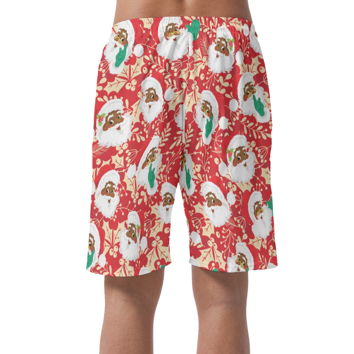 Black Santa Merry Christmas Hawaiian Shorts For Men