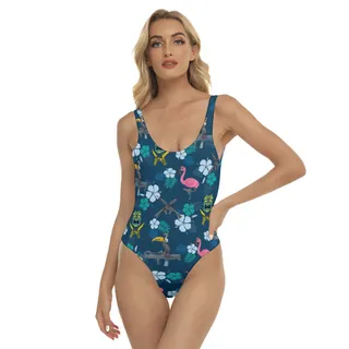 Cool Tactical Parrot Flamingo Hawaiian Swimsuit For Women