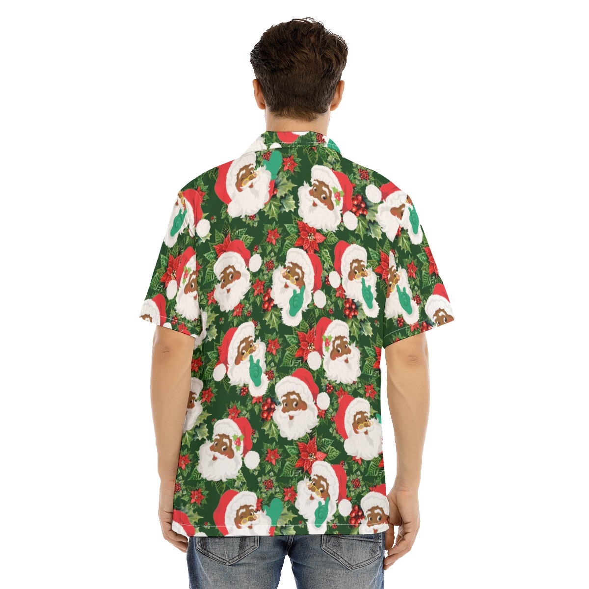 Black Santa Christmas Hawaiian Shirt