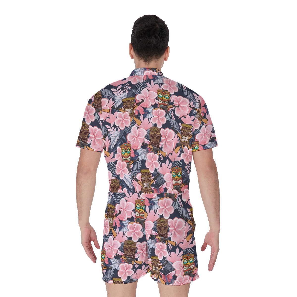 Funny Tactical Tiki Men's Hawaiian Romper